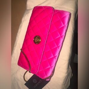 New VERSACE Pink Chain Bag